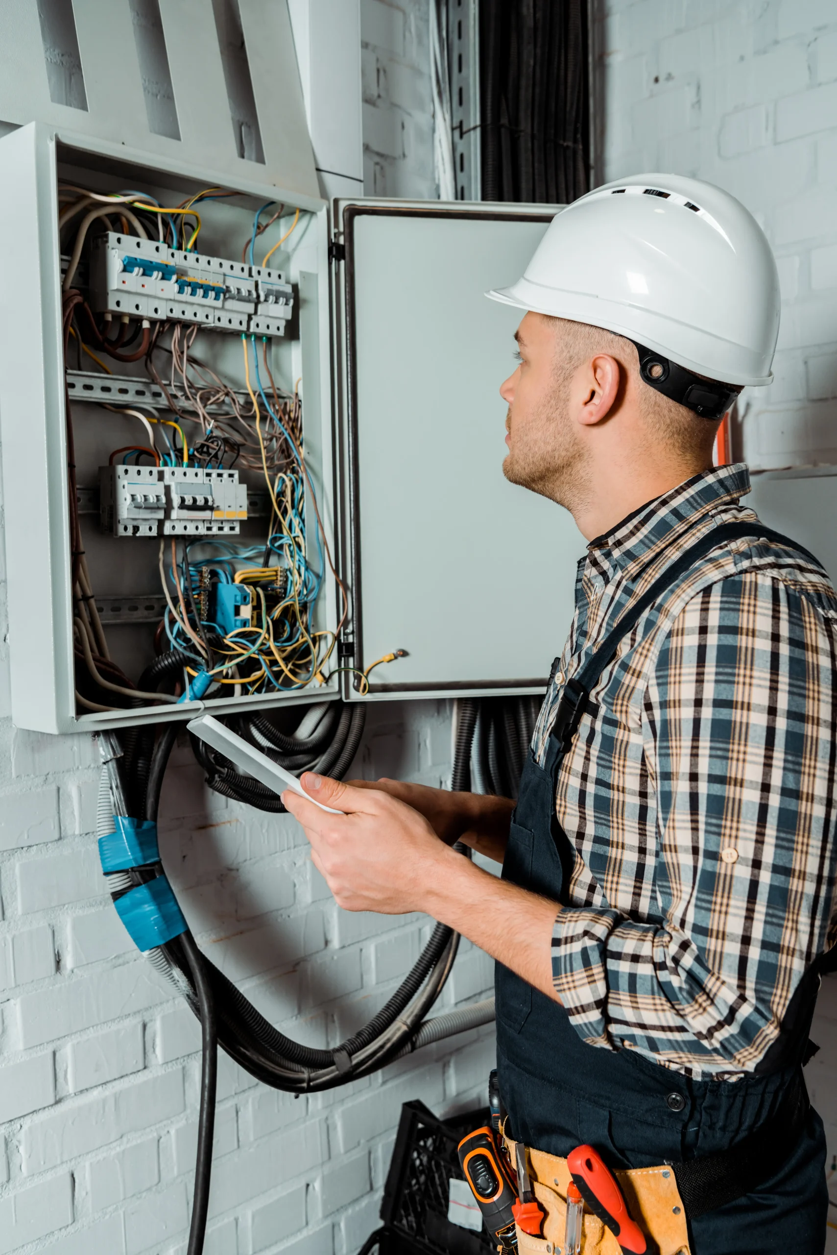 Licensed electrician at work